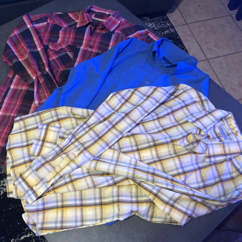 x3 Men’s Large Long-Sleeve Button-down Shirt Lot